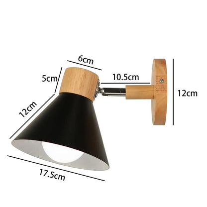 Nordic LED Wall Lamp Wood Creative Lighting Fixture Guest Room Balcony Staircase Sconce Bedroom Bedside Decor Light chandelier