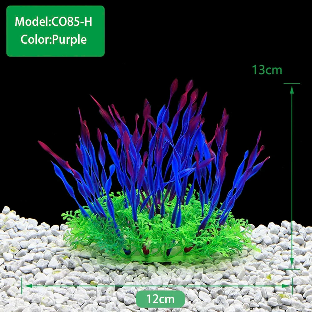 Artificial Underwater Plastic Plants Aquarium Fish Tank Aquatic Fake Shrub Green Weeds Water Grass Viewing Simulation Decoration