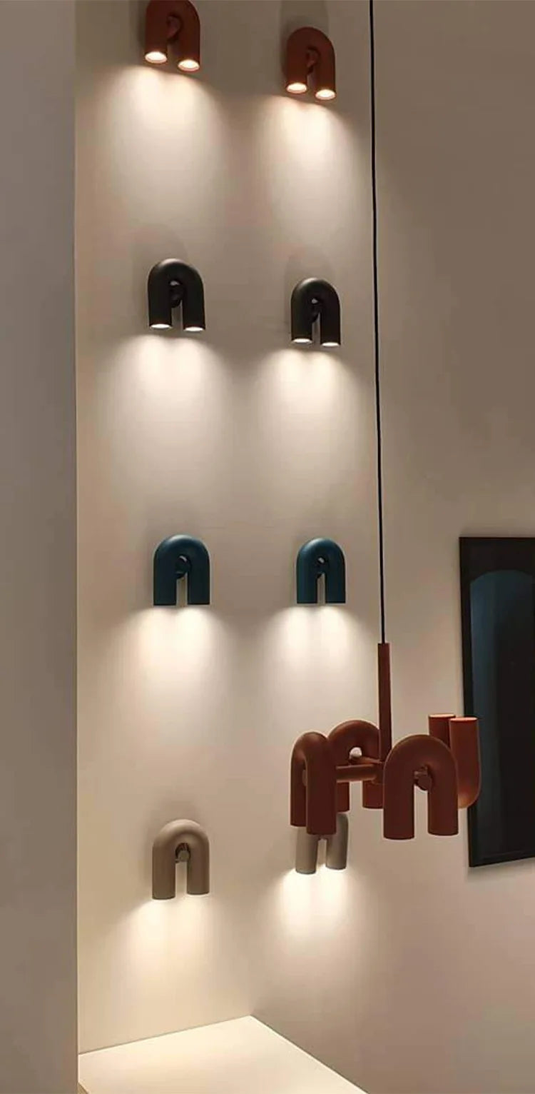 Nordic LED Wall Light U Shaped Art Lamps For Bedroom Bedside Living Room Corridor TV Background Home Indoor Simple Decor Fixture