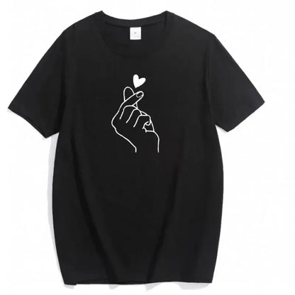 Cute Print Solid Crew Neck T-Shirt, Short Sleeve Casual Every Day Top For All Season, Women's Clothing