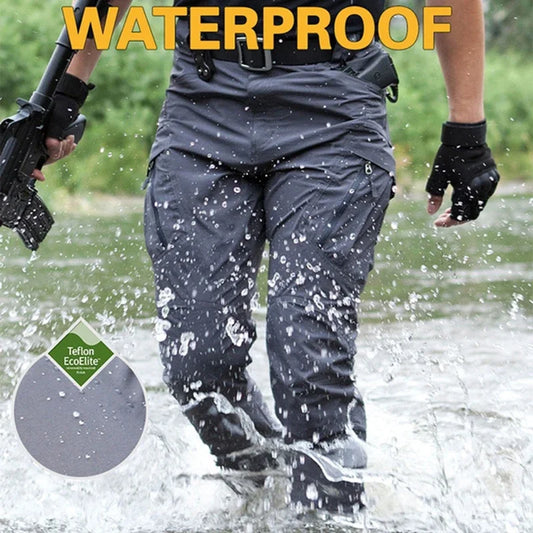 Mens Cargo Pants Multi Pocket Casual Training Pants Waterproof Wear Resistant City Work Trousers Outdoor Overalls Bottoms