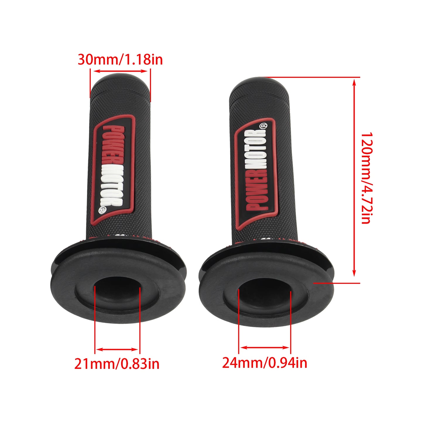 Motorcycle Rubber Grips Powermotor 7/8" 22mm 24mm Handlebar Protection Motocross Dirt Bike Gel Hand Grip Universal Accessories