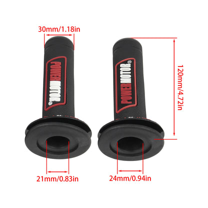 Motorcycle Rubber Grips Powermotor 7/8" 22mm 24mm Handlebar Protection Motocross Dirt Bike Gel Hand Grip Universal Accessories