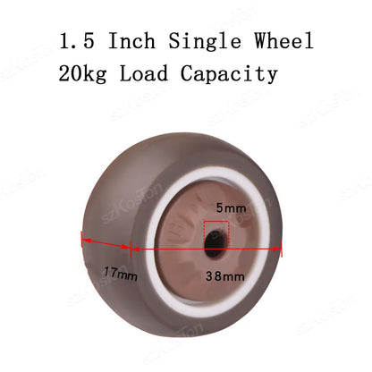 4pcs Furniture Casters Wheels Soft Rubber Swivel Caster Quite Roller Wheels for Trolley Baby Crib Bed Wheels Household Accessory