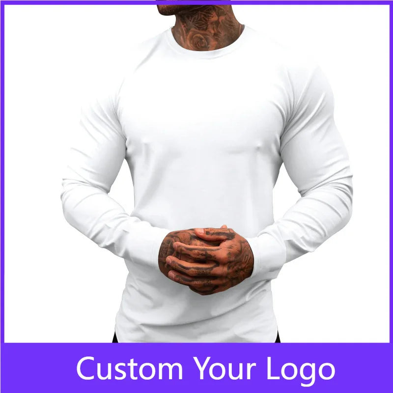 Mens Gym Workout Slim Fit Long Sleeve T-Shirt Performance Athletic Shirts Running Fitness Tee Loungewear Casual Crewneck Tops