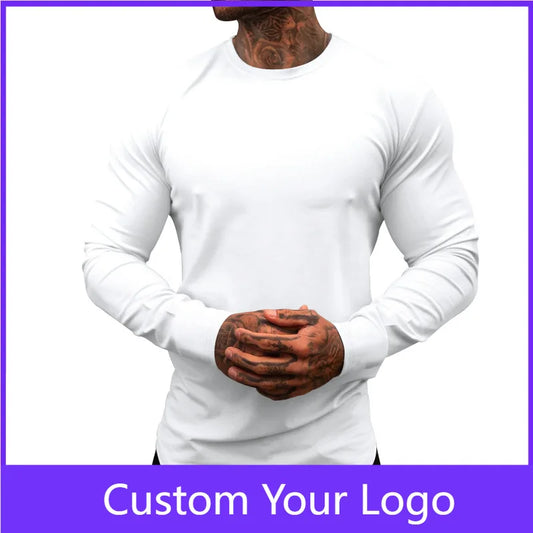 Mens Gym Workout Slim Fit Long Sleeve T-Shirt Performance Athletic Shirts Running Fitness Tee Loungewear Casual Crewneck Tops