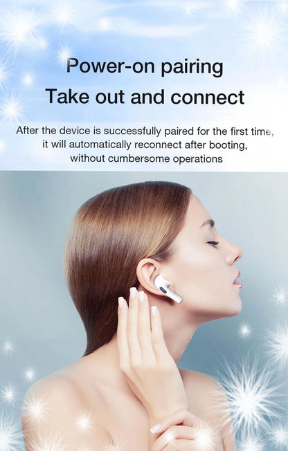 Wireless Earbuds TWS Bluetooth Headphones Deep Bass Stereo Sound Ear Buds Wireless Waterproof in-Ear Earphones with Mic,