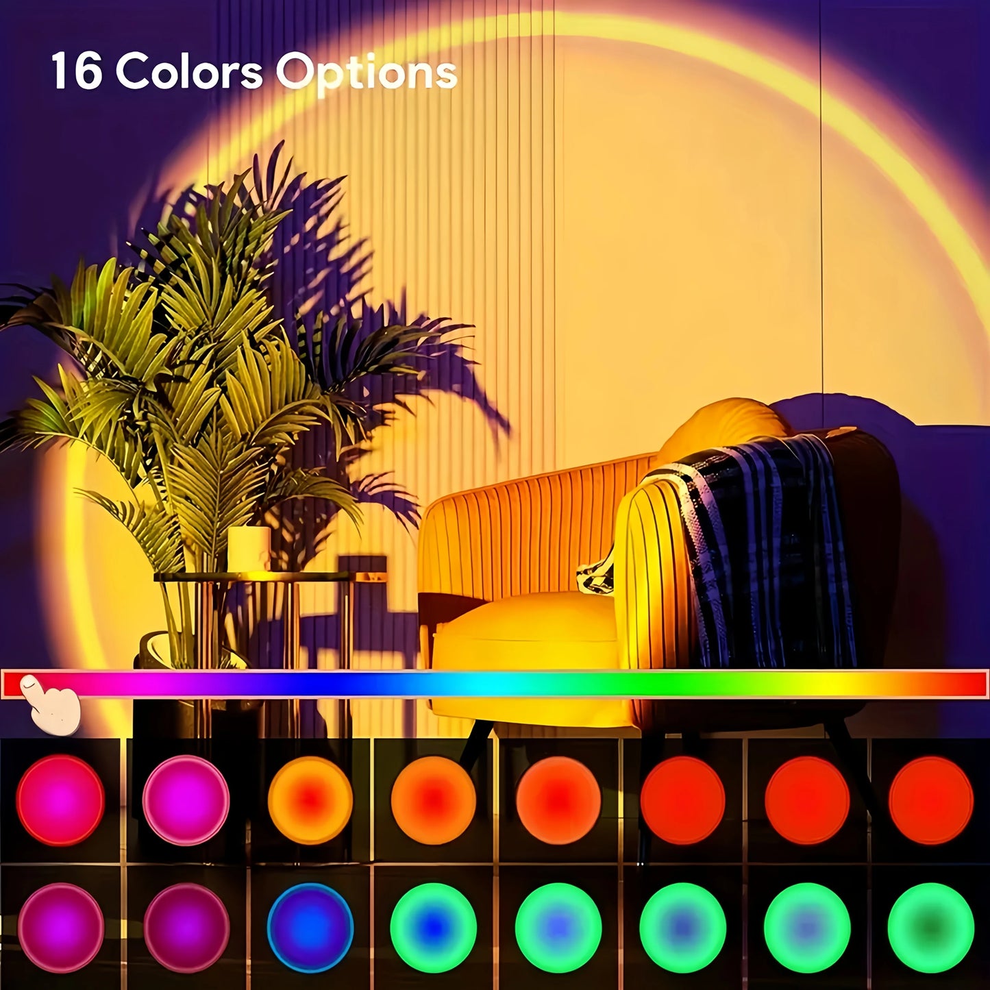 Sunset Ambient Light with Remote Control,16 Lighting Modes,Photography RGB Lamp,Bedroom Party Dinner Decoration,Sunset Shooting