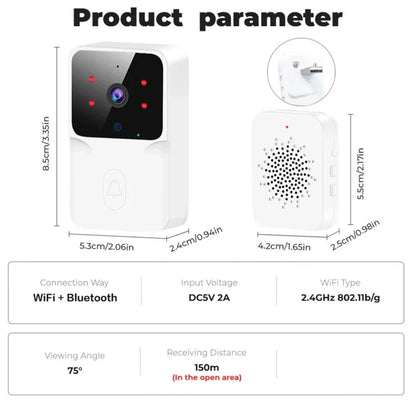 HD Night Vision Low Power WIFI Rechargeable Video Doorbell 1 Drag 1 Intelligent Security Home Intercom