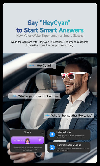 New 800W Camera AI Glasses Men Color-Changing Smart Translation Glasses Photo Video Recording Waterproof Call Smart Sunglasses