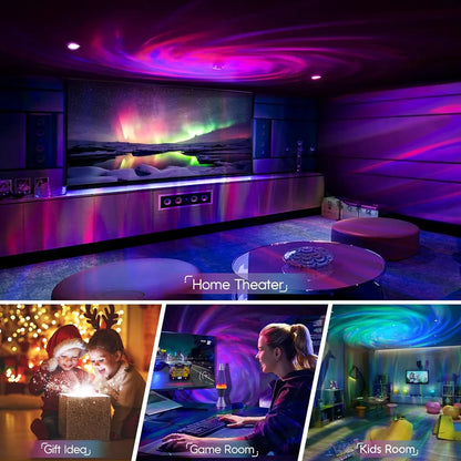 Galaxy Projector 3-in-1 Rgb Music Star Galaxy Movie Night Light with Bluetooth Speaker and White Noise Night Light Suitable for Children's Bedroom Birthday Gift/Player Room/Hard Decoration