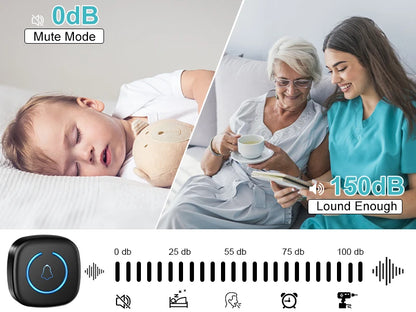 Wireless Doorbell Intelligent Welcome Door Bell 300M/984 FT Remote 60 Songs Melodies Home Smart Doorbell US EU UK Plug Optional