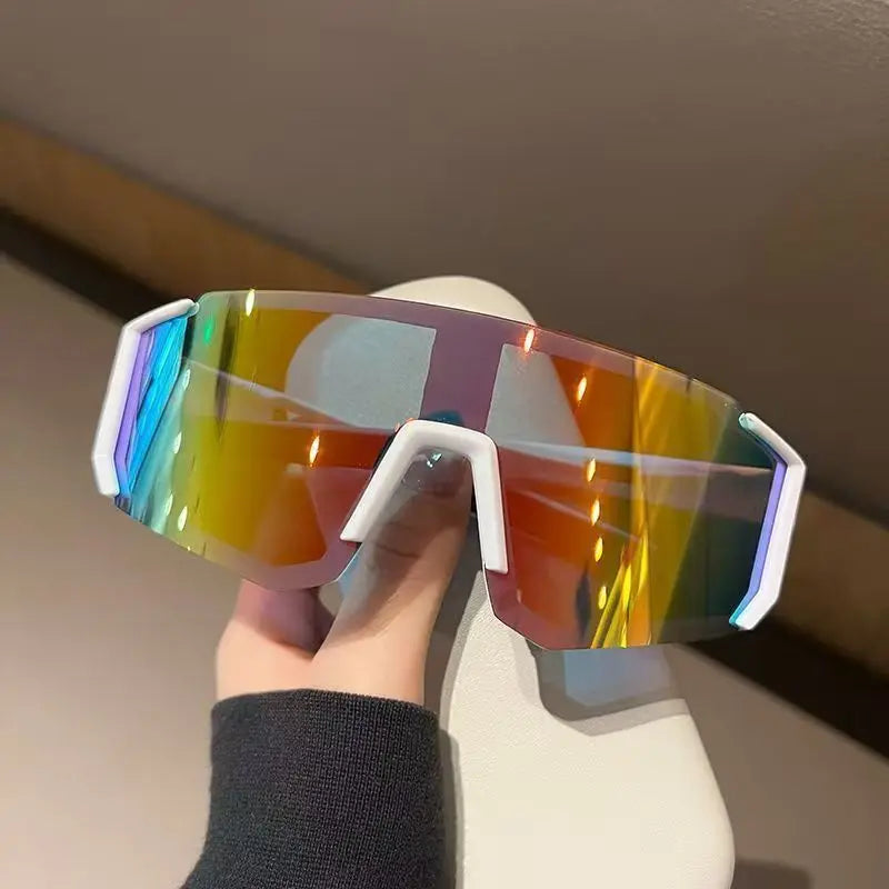 New large-frame sunglasses for men and women, ideal for outdoor sports, cycling, mountaineering, and wind/sand protection.
