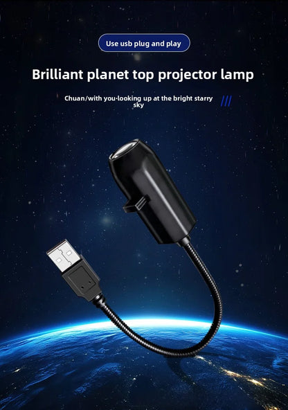 Rotating Rechargeable Moon Star Projector Lamp, Blue Planet LED Night Light, Romantic Bedroom Decor Gift for Kids and Lovers