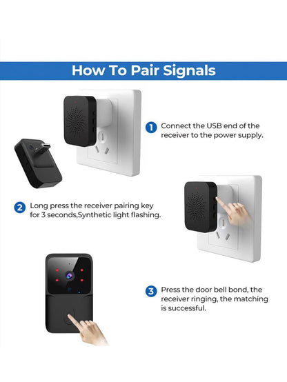 Doorbell video low power WIFI link, rechargeable model doorbell night vision HD intelligent security 1 drag 1 home intercom