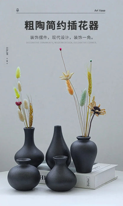 5-piece Set of Simple Ceramic Vases, Fresh Small Vases, Desktop Decorations, Simple Porch, TV Cabinet, Home Crafts