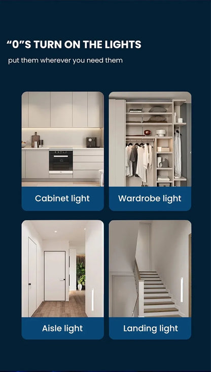 Wireless Rechargeable LED Night Lights Motion Sensor Lights Closet Kitchen Night Lights Bedroom Sensor Light Cabinet Stair Light