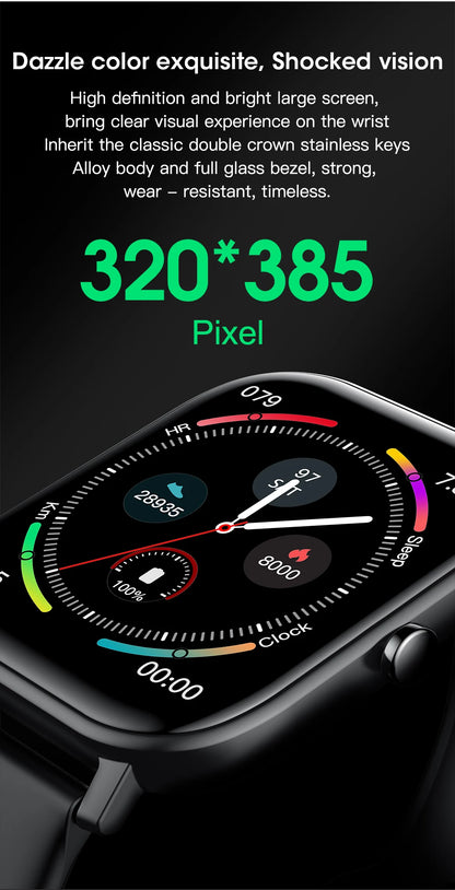 New Smart Watch Men 24H Health Monitor Sports Fitness Tracker Custom Watch Face Smartwatch Women 20MM Strap for Android Ios