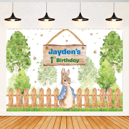 Spring Rabbit Background Kids Birthday Party Baby Shower Decor Rabbit Peter and His Animal Friends Vegetable Garden Photo Props