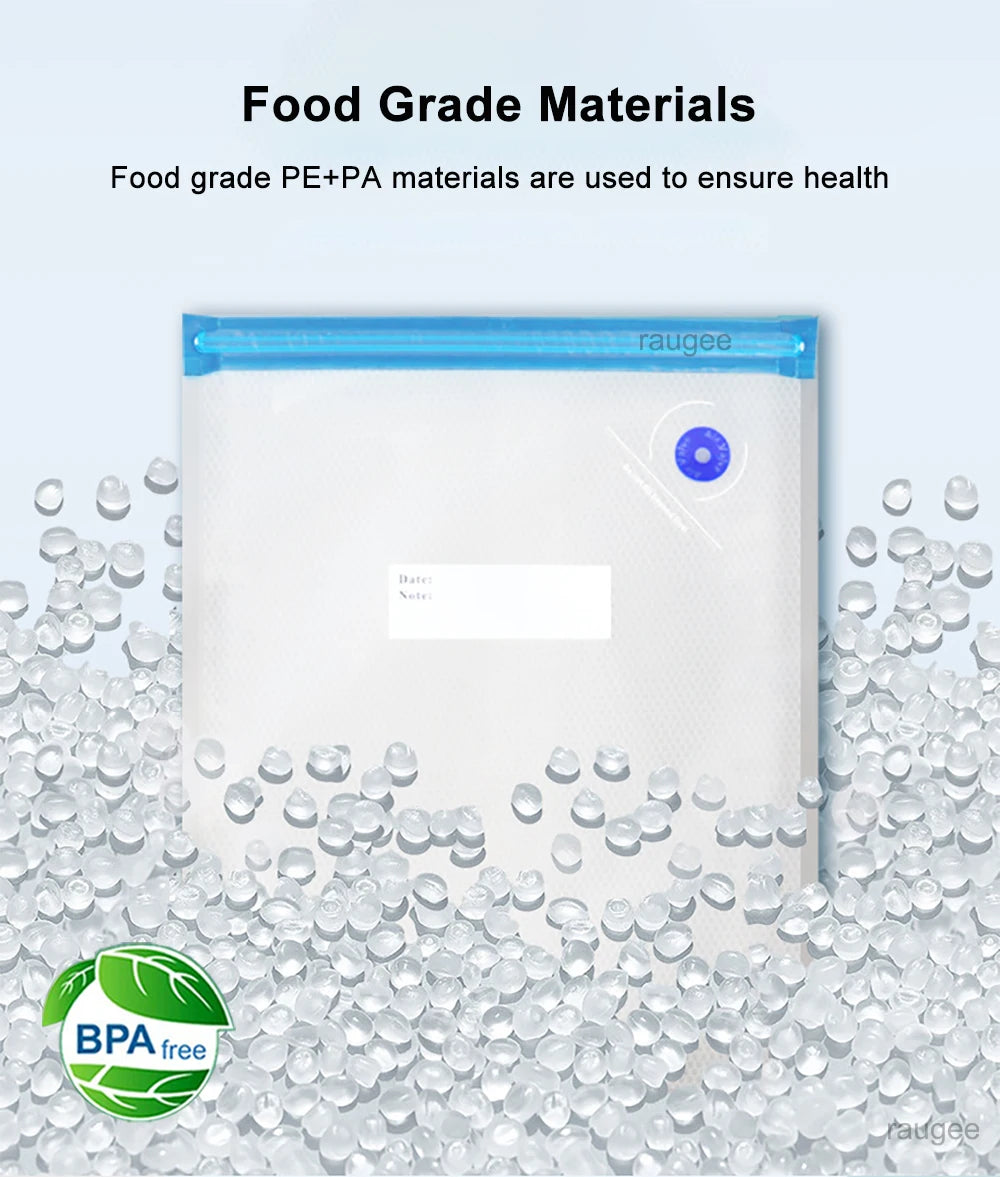 Food Vacuum Bags Reusable Vacuum Bags Small Large Size Vacuum Sealed Food Bags Food Storage Bag 10Pcs Vacuum Packaging Bags