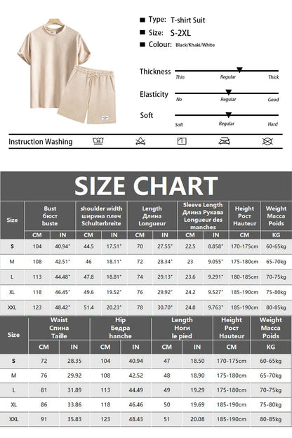 Men's Casual T-shirt+shorts Suit Set Men Male Luxury Tracksuit Outfit Summer Oversized Tracksuit 2 Piece Set Men's Clothing