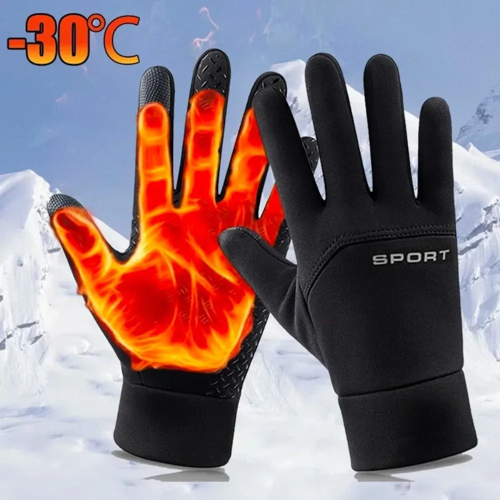 Winter warm gloves - Windproof and cold-resistant cycling gloves - Suitable for both men and women - For running