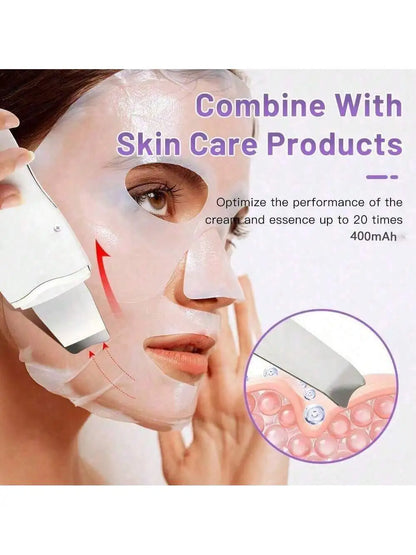Ultrasonic Skin Scrubber Scrubber Deep Vibrate Facial Cleaner Shovel Face Scrubber Peeling Black Head Remover Facial Massager