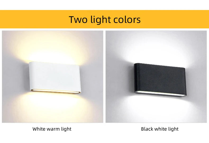 Nordic Wall Light  Aluminum IP65 Waterproof Indoor Wall Lamp Up Down Corridor Lights for Home Stairs Bedroom Bedside Lamps
