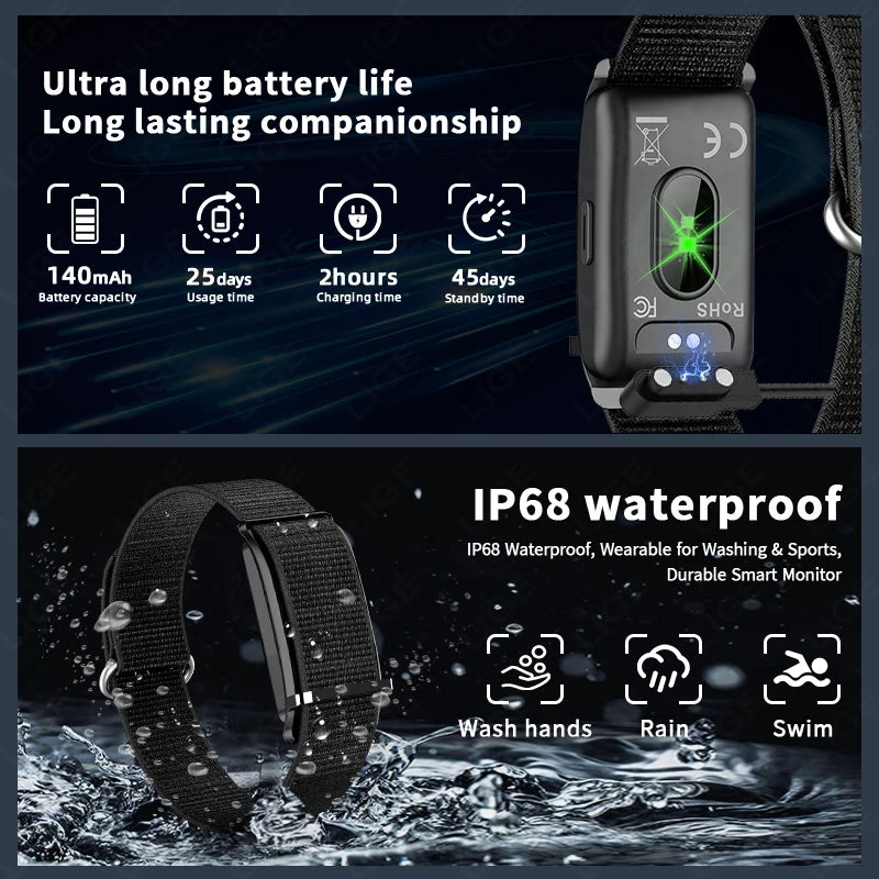 2026 Fitness Tracker Smart Bracelet Pedometer No Screen Breathable Sport Wristband Call Reminder Heart Rate Monitor Smartwatch