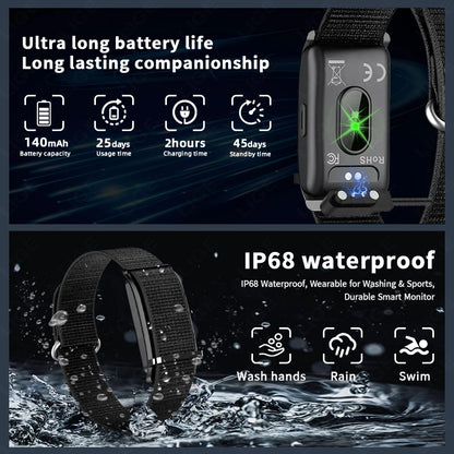 2026 Fitness Tracker Smart Bracelet Pedometer No Screen Breathable Sport Wristband Call Reminder Heart Rate Monitor Smartwatch