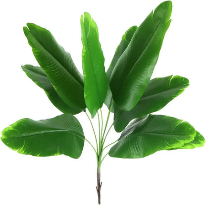 Artificial Plant Fake Banana Tree Leaves with Stems Greenery Floral Arrangement Hawaiian Luau Jungle Beach Wedding Party