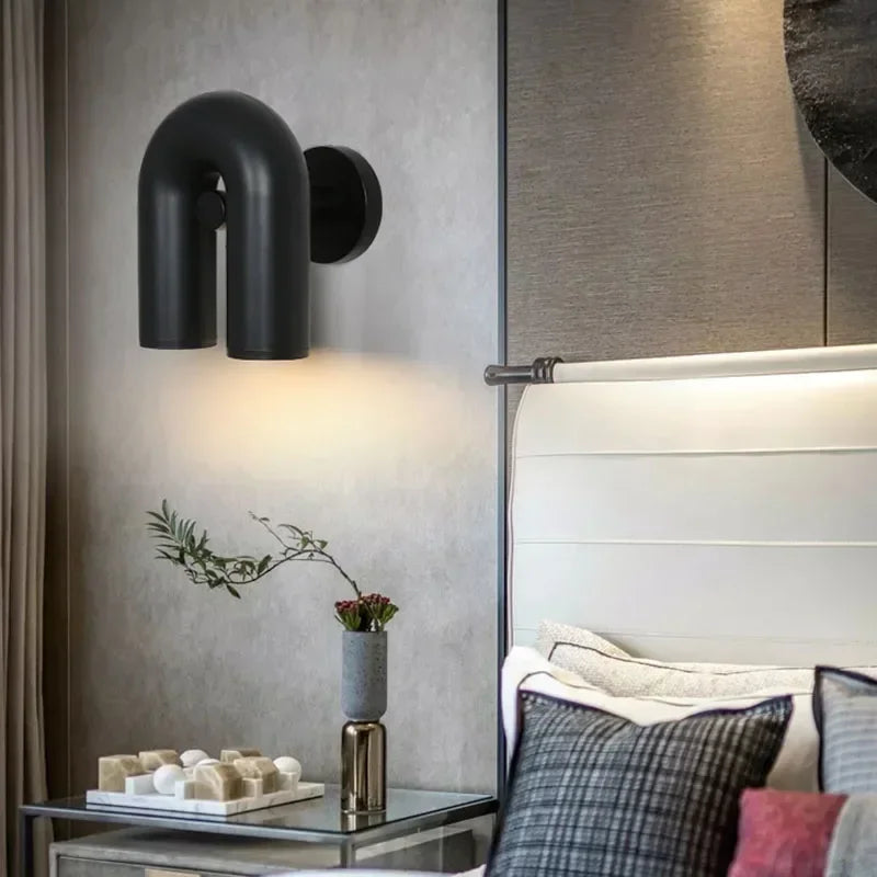 Nordic LED Wall Light U Shaped Art Lamps For Bedroom Bedside Living Room Corridor TV Background Home Indoor Simple Decor Fixture