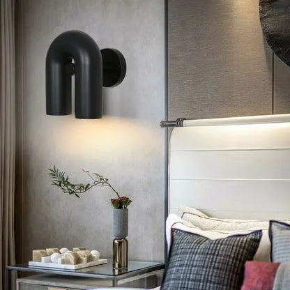 Nordic LED Wall Light U Shaped Art Lamps For Bedroom Bedside Living Room Corridor TV Background Home Indoor Simple Decor Fixture