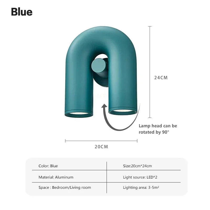 Nordic LED Wall Light U Shaped Art Lamps For Bedroom Bedside Living Room Corridor TV Background Home Indoor Simple Decor Fixture