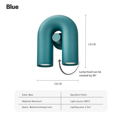 Nordic LED Wall Light U Shaped Art Lamps For Bedroom Bedside Living Room Corridor TV Background Home Indoor Simple Decor Fixture