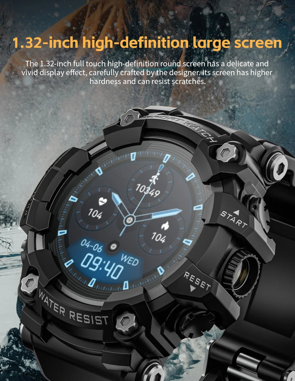 Fitness Tracker Smart Watch for Men Heart Rate Monitor Blood Pressure Smart Watch Suitable for Android IOS
