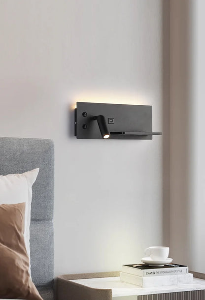 Nordic 12W LED Wall Light With USB Fast Charging  Modern Free Rotation Angle Wall Sconces for Bedroom Living Room Bedside