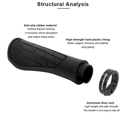 Bicycle Grips Soft Rubber For MTB Mountain Bike Shockproof Anti-Slip Handlebar Cover Lock On Ergonomic Cycling Handle Bar Parts