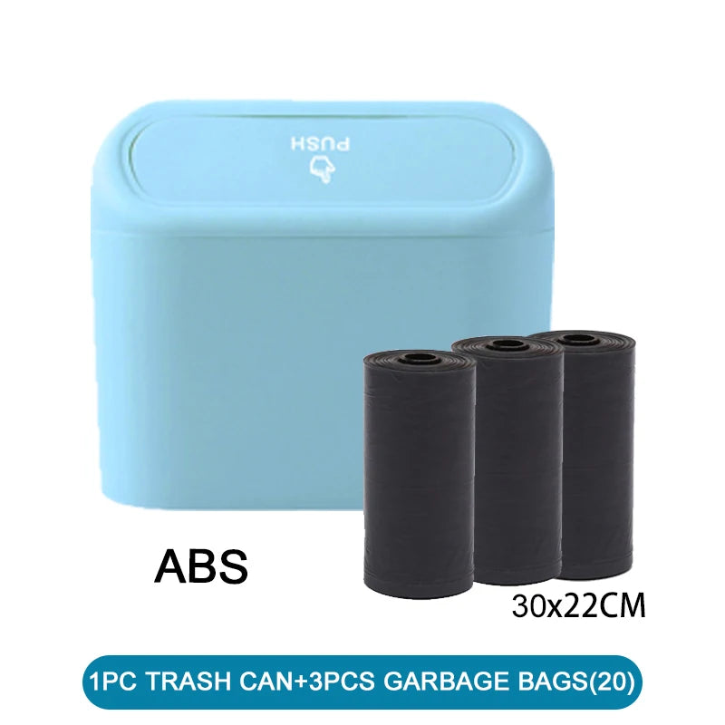 1/2/3Pcs Car Trash Can (with Lid) Contains 60 (300) Garbage Bags, Small Car Trash Can, Leak-proof Mini Car Accessories