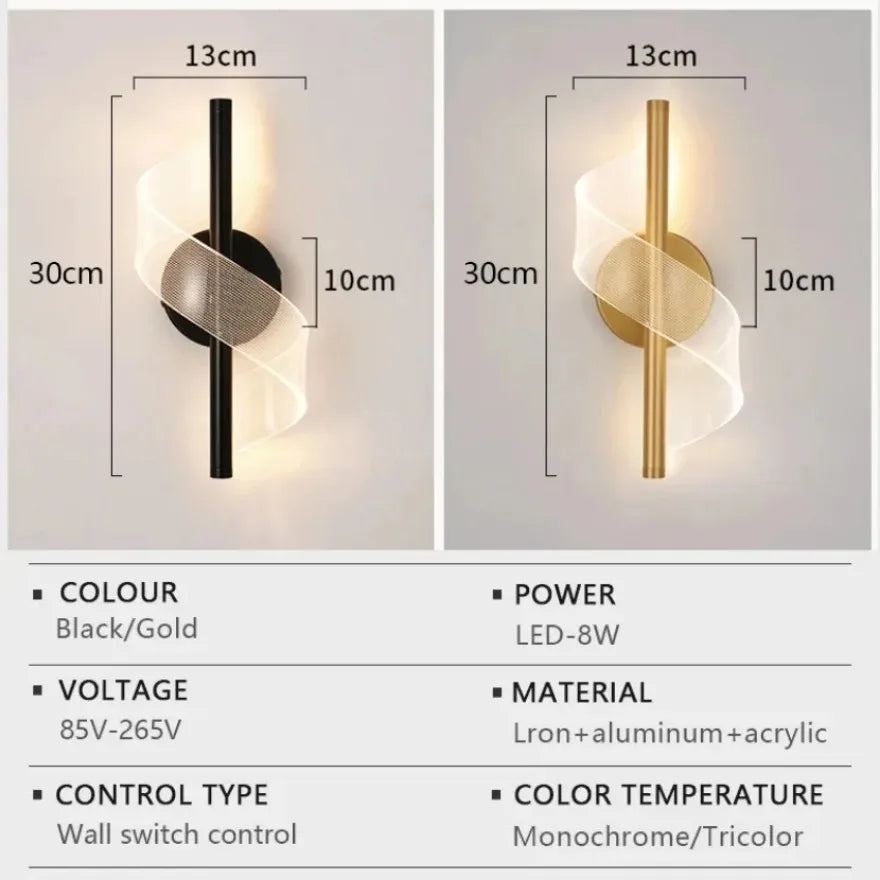 Nordic LED Wall Lights Modern Luxury and Minimalist Home Lights Living Room Bedroom Study Balcony Interior Decoration Lighting