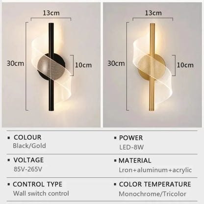 Nordic LED Wall Lights Modern Luxury and Minimalist Home Lights Living Room Bedroom Study Balcony Interior Decoration Lighting