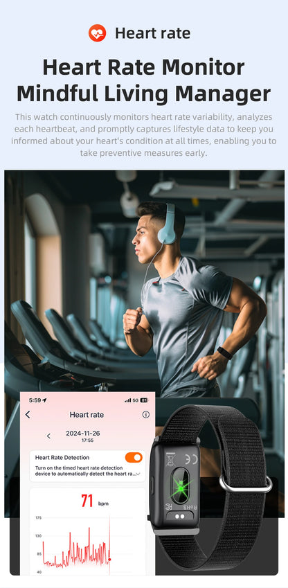 2026 Fitness Tracker Smart Bracelet Pedometer No Screen Breathable Sport Wristband Call Reminder Heart Rate Monitor Smartwatch