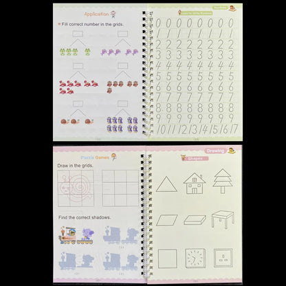Sank Magic Practice Copybook Pen Preschools Kids Calligraphy English Verison Free Wiping Children Reusable Writing Book