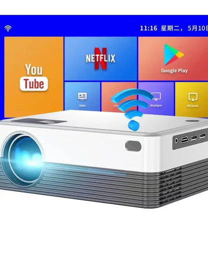 Mini Portable Projector with Wifi and Bluetooth, Native 1080P Full HD Smart Projector , 300 ANSI, Compatible with Smartphone