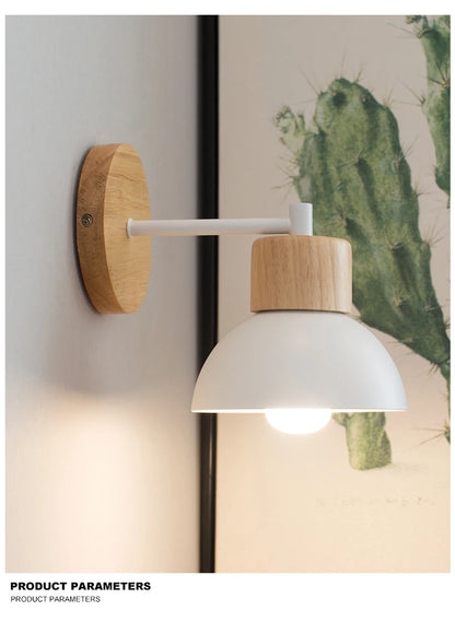 Nordic LED Wall Lamp Wood Creative Lighting Fixture Guest Room Balcony Staircase Sconce Bedroom Bedside Decor Light with bulb