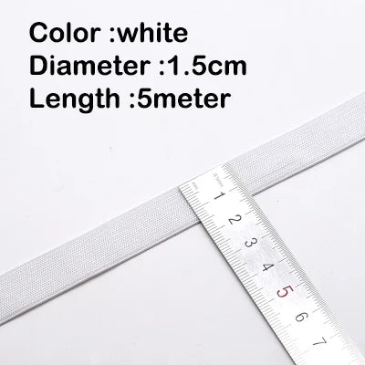 5Meters Sewing Elastic Band Heavy Stretch High Elasticity Knit Elastic Band for Sewing Waistband Elastic White black 10-60MM