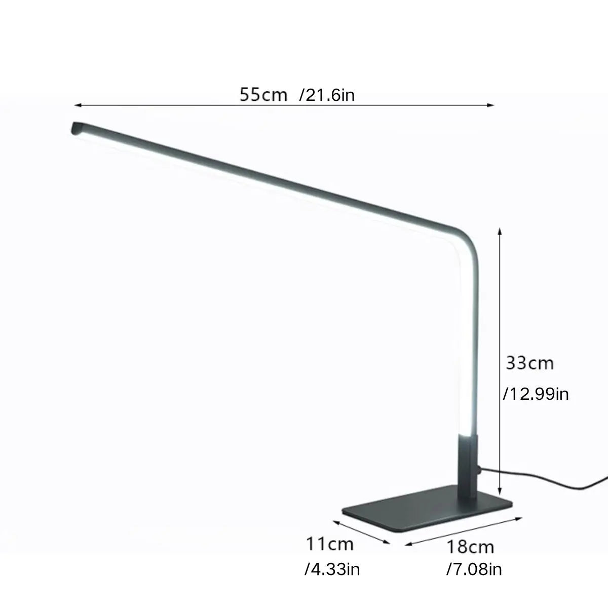 USB powered LED reading desk lamp with eye protection design, adjustable brightness and color change, suitable for home office a