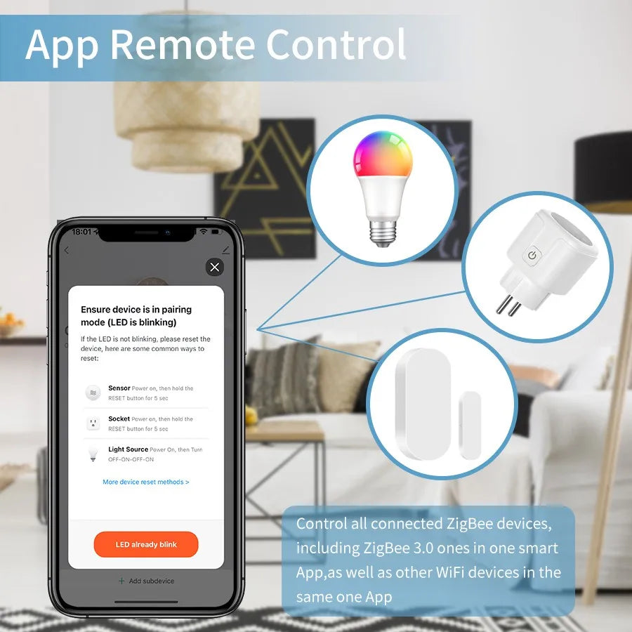 Wireless  Multi-mode Smart Gateway ZigBee Bluetooth Mesh Hub Work with Tuya Smart life App Voice Control via Alexa Google Home