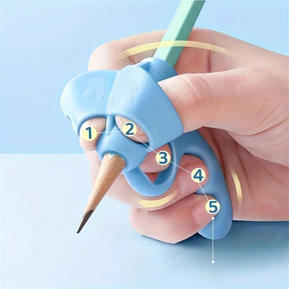 4pcs Grip Pen Corrector Set Writing Corrector Soft Rubber Writing Posture Grip Pen Handwriting Aid Correction Tool