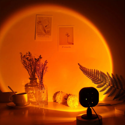 Sunset Lamp Projector LED Ambient Night Light with Adjustable Stand for Bedroom, Living Room Decor, Photography, and TikTok Live